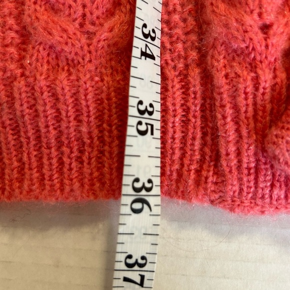 CARLISLE SPORT mohair blend cable knit salmon color/open front cardigan … - Picture 9 of 9